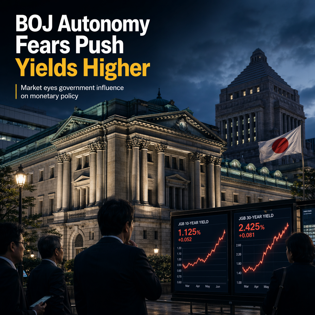 Concerns Over BOJ Independence Drive Up Long-Term Japanese Bond Yields