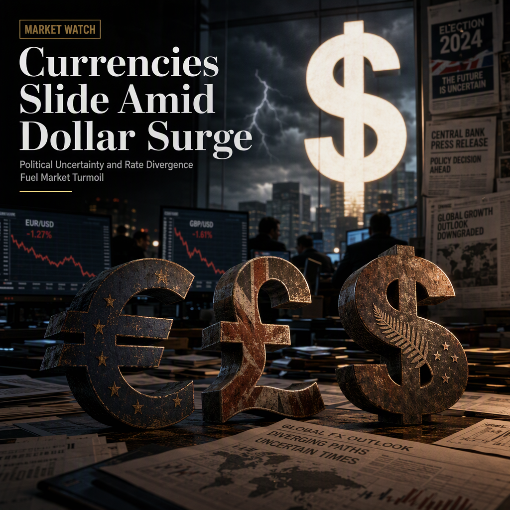 Major Currencies Hit Fresh Lows Against Dollar Amid Diverging Central Bank Outlooks and Political Uncertainty