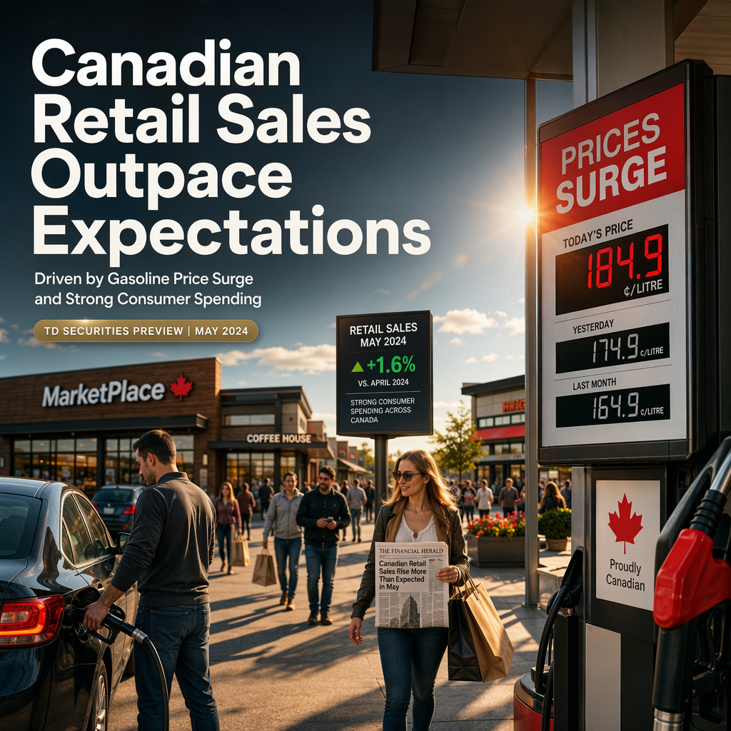 TD Securities Expects Canadian Retail Sales to Surpass Consensus in May on Gasoline Price Surge