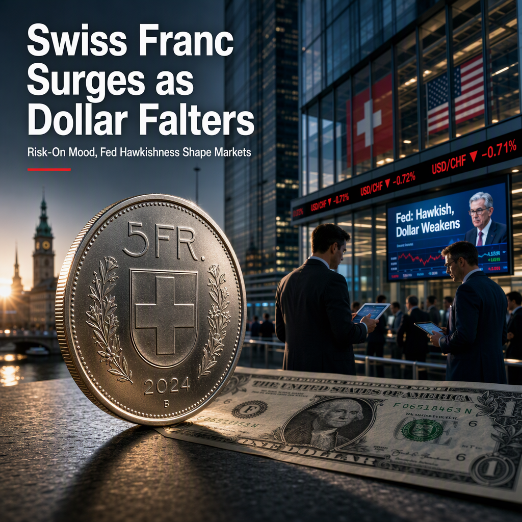 Swiss Franc Strengthens as US Dollar Weakens Amid Risk-On Sentiment and Hawkish Fed Rhetoric
