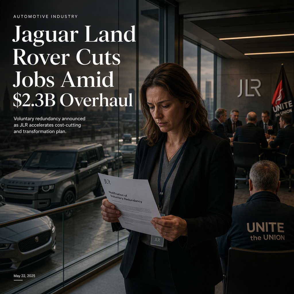 Jaguar Land Rover Launches Voluntary Redundancy Program Amid $2.3B Cost-Cutting Drive