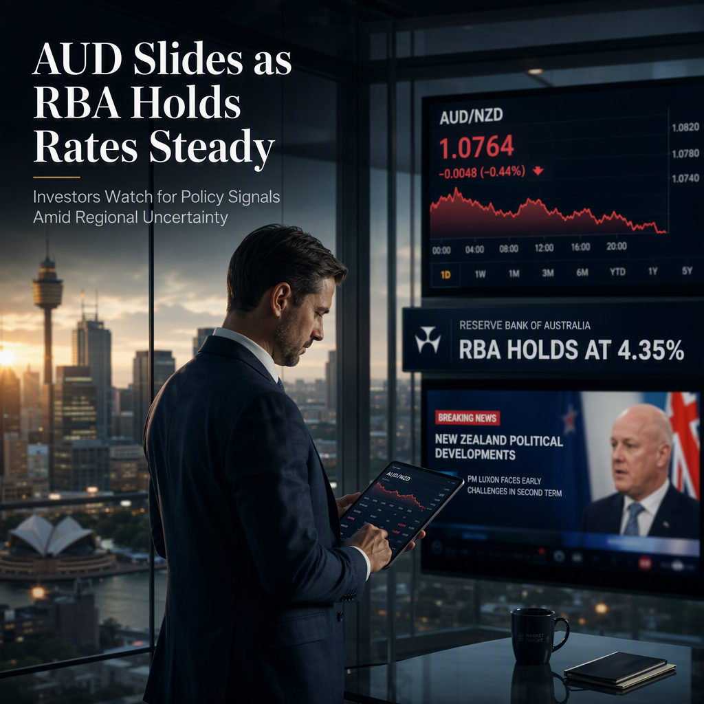 Australian Dollar Weakens Against Kiwi After RBA Holds Rates Steady at 4.35%