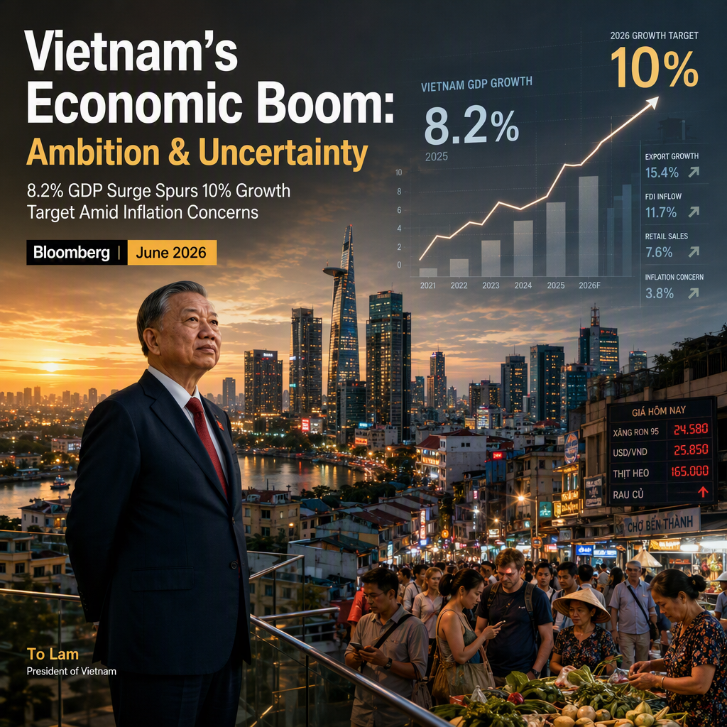 Vietnam's 8.2% GDP Surge Spurs Ambitious 10% Growth Target Amid Economic Concerns