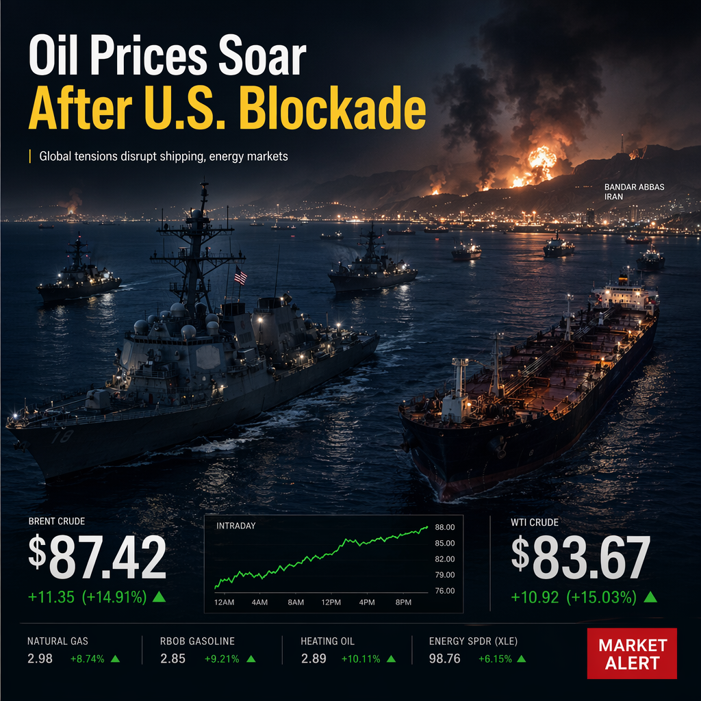 Oil Prices Surge Above $87 as U.S. Strikes Iran and Announces Strait of Hormuz Blockade