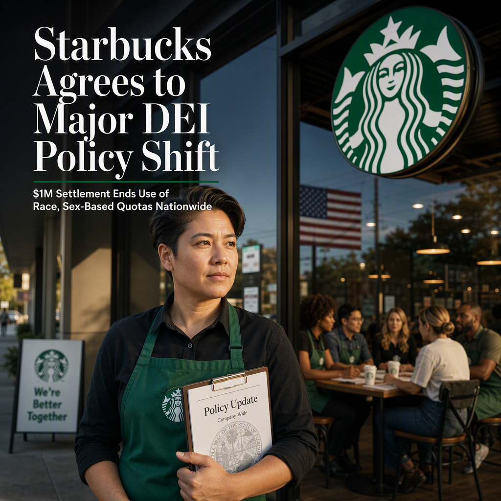 Starbucks Settles Florida DEI Lawsuit, Agrees to Nationwide Policy Changes and $1 Million Payment