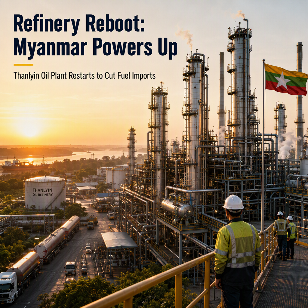 Myanmar Restarts Thanlyin Oil Refinery to Reduce Fuel Import Dependence