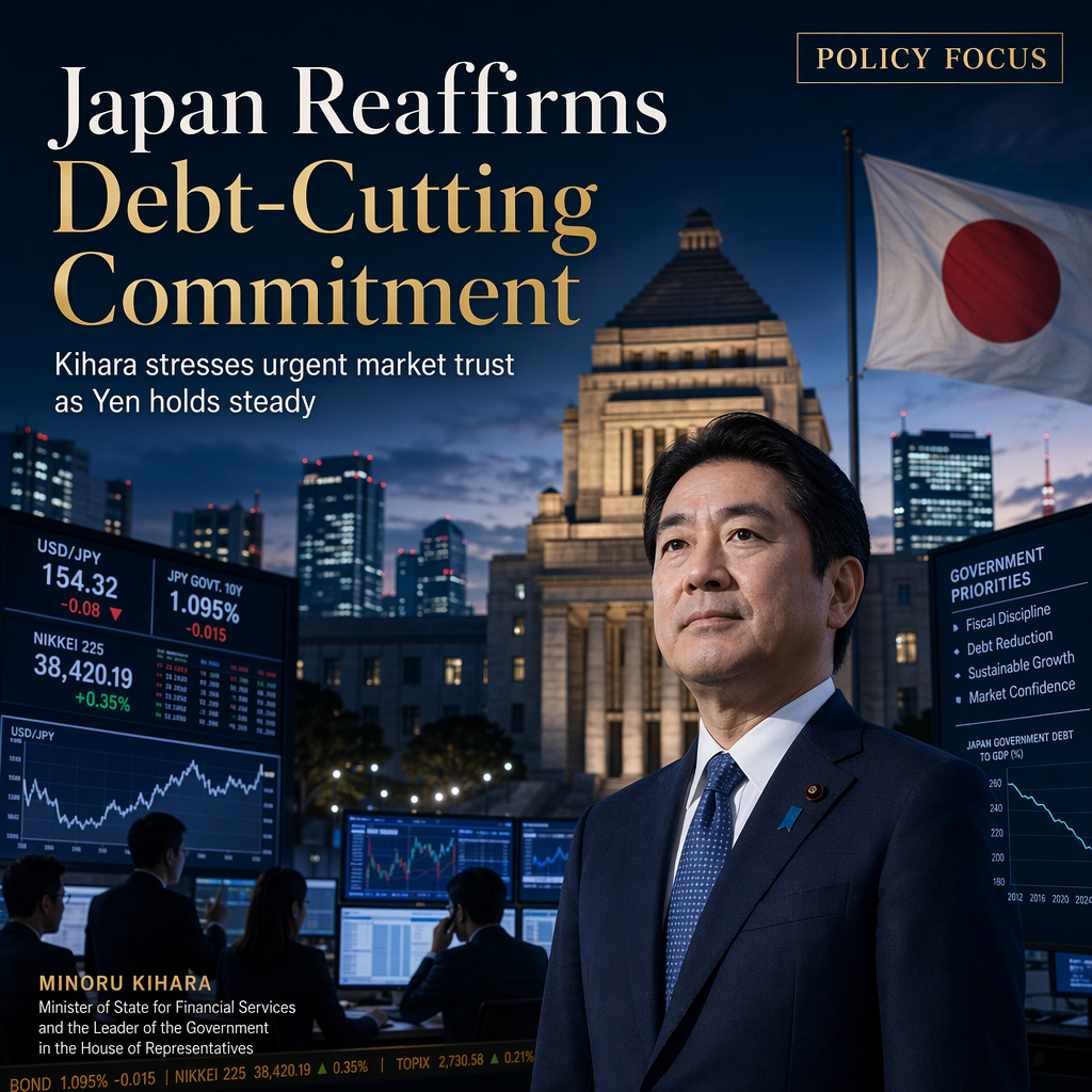 Japan’s Kihara Emphasizes Commitment to Lowering Debt-to-GDP Ratio to Secure Market Trust