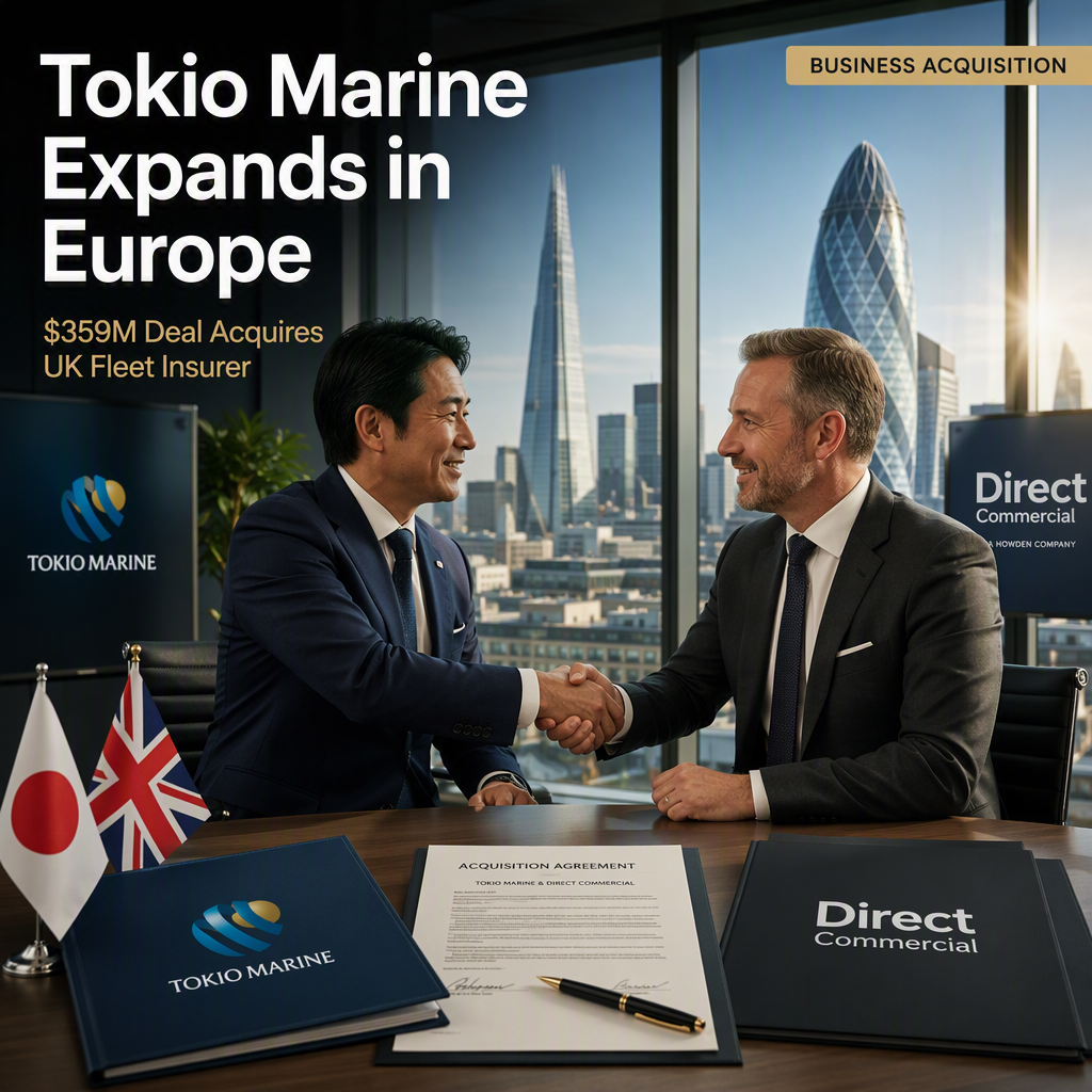 Tokio Marine Acquires UK Fleet Insurer Direct Commercial for $359 Million in European Expansion