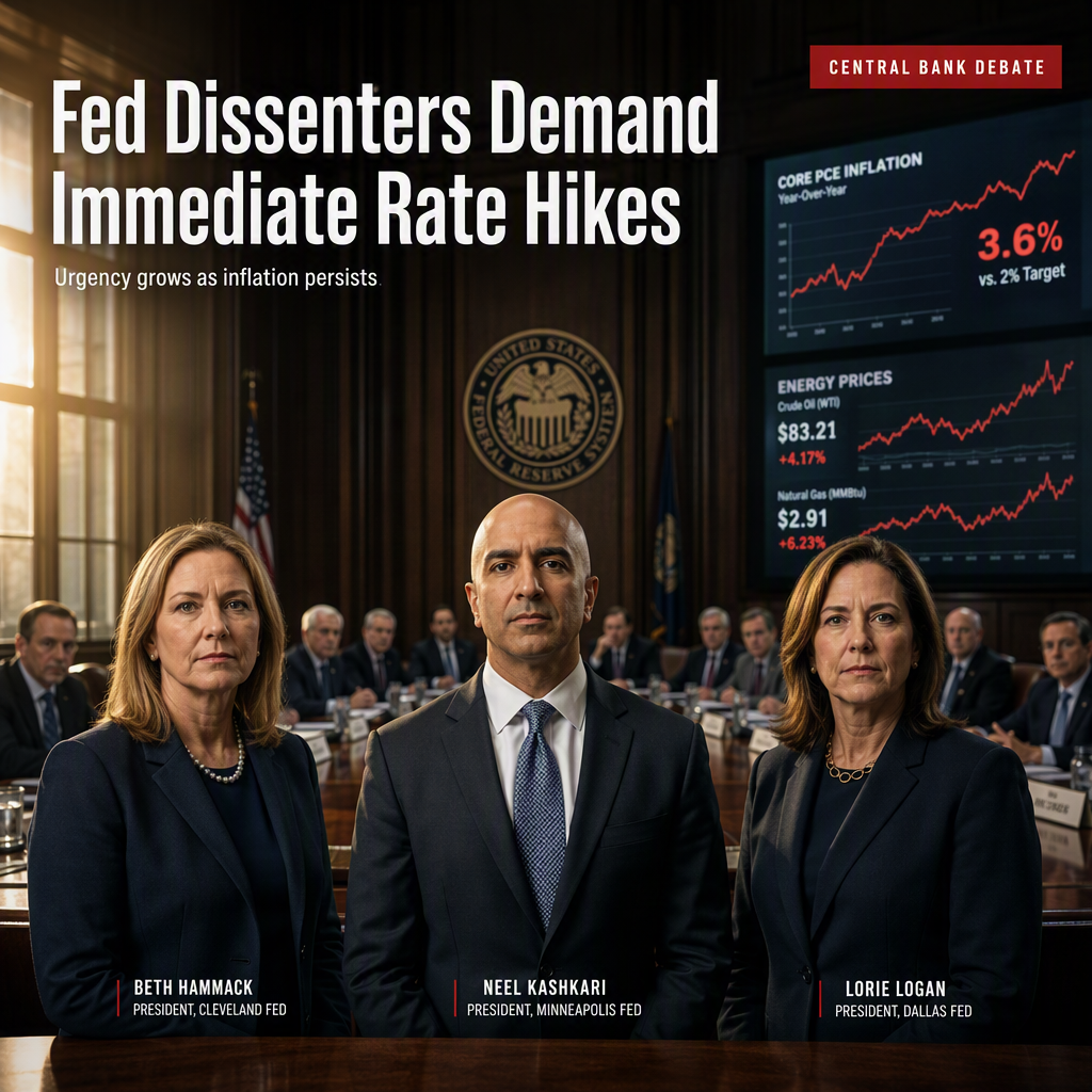 Fed Officials Dissent, Urge Immediate Rate Hikes to Combat Persistent Inflation