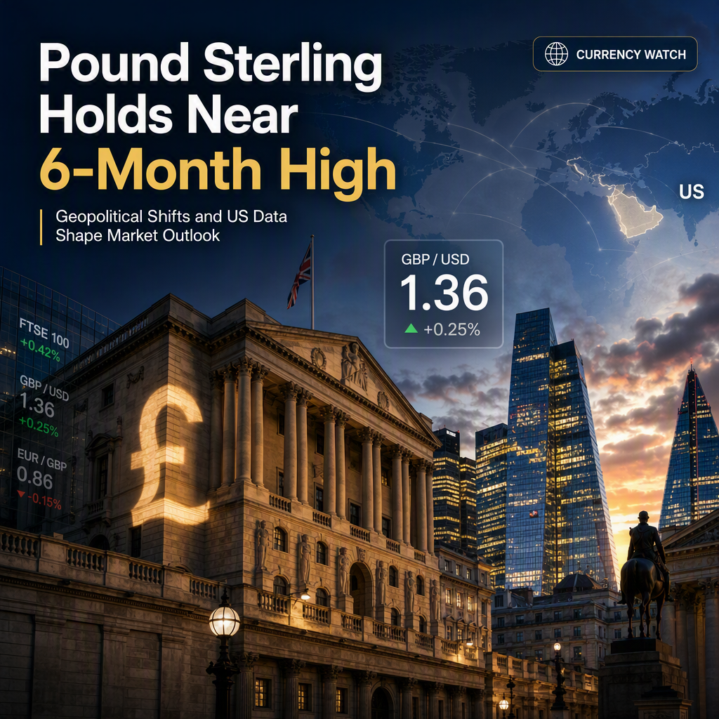 British Pound Holds Near Six-Month High Amid Middle East Geopolitical Developments and Anticipation of US Data