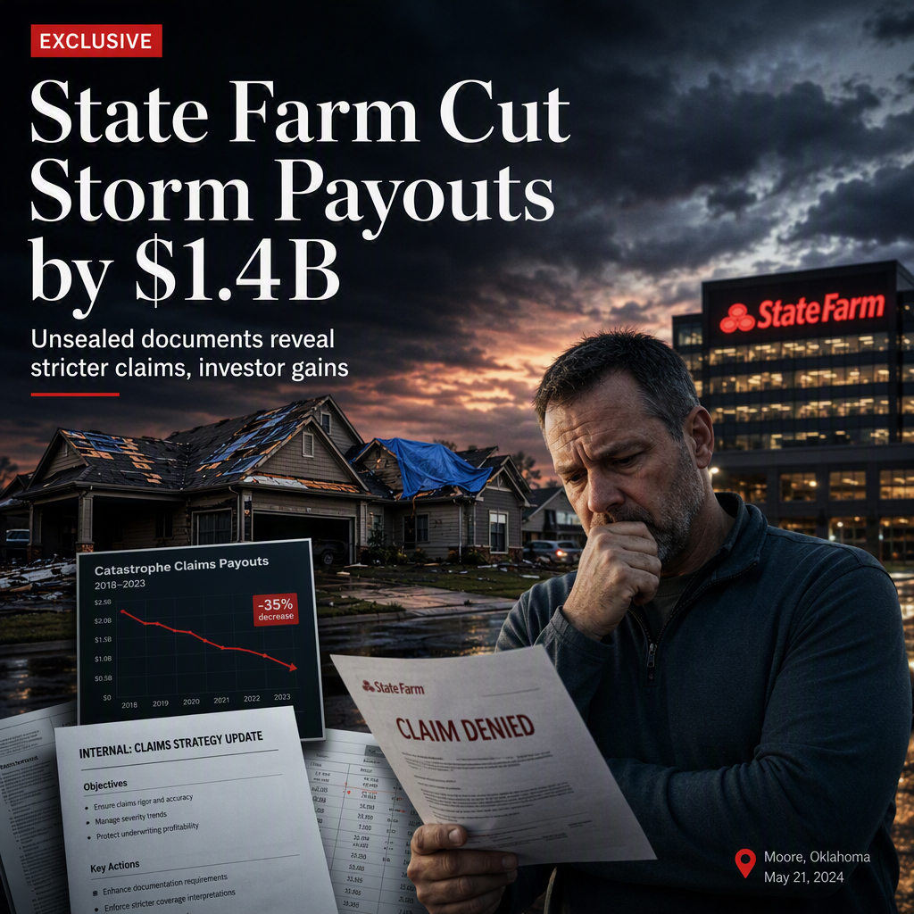 State Farm Saved $1.4 Billion by Limiting Weather-Related Payouts Amid Severe Storms, Unsealed Court Documents Show