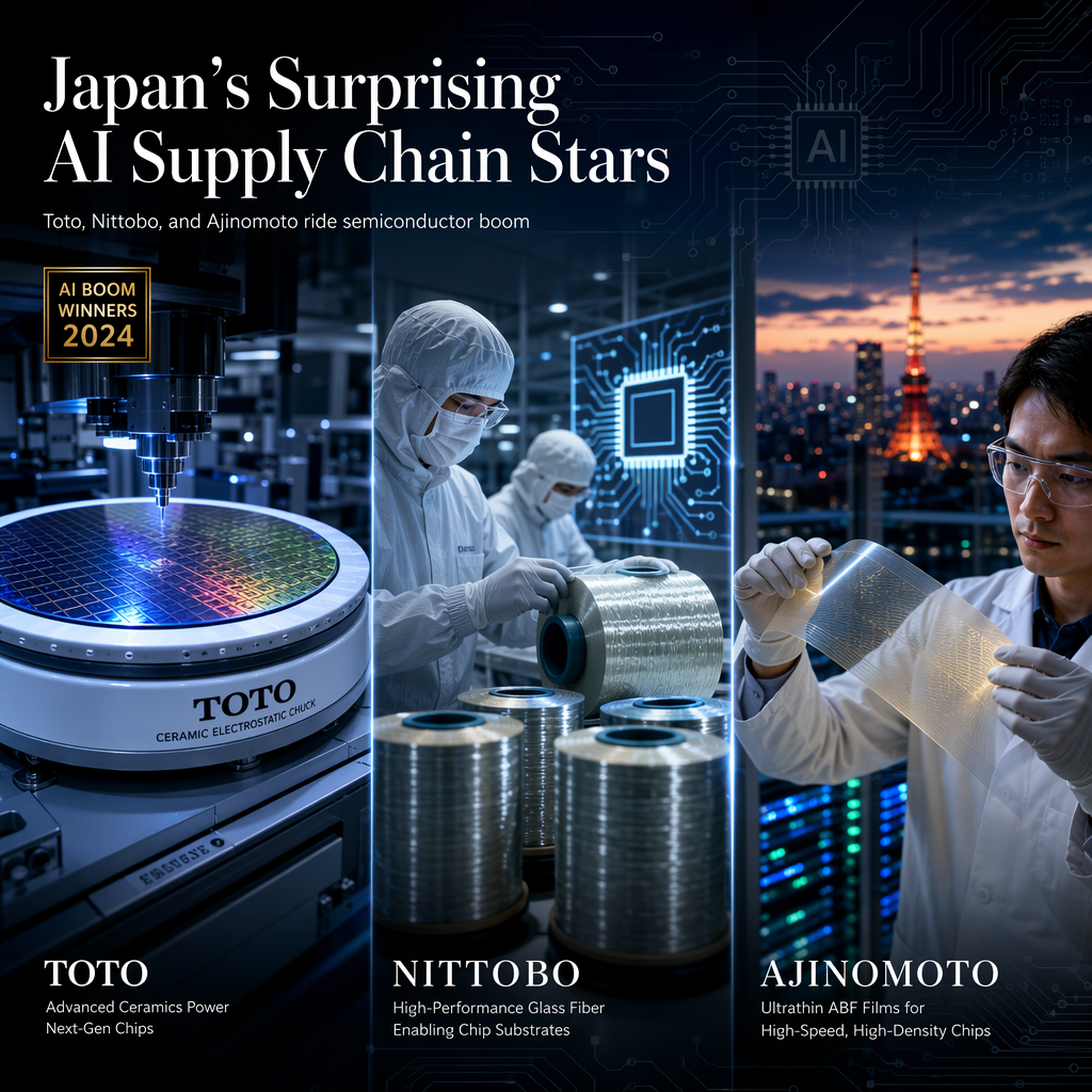 Japan’s Unlikely AI Boom Winners: Toto, Nittobo, and Ajinomoto Surge on Semiconductor Supply Chain Demand