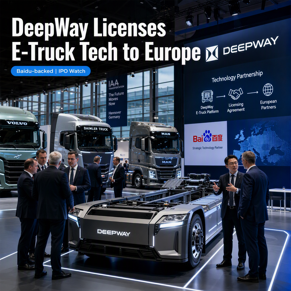 Baidu-Backed DeepWay Targets European E-Truck Market Through Licensing Strategy