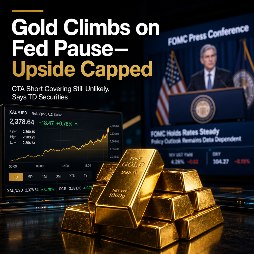 Gold Rises After FOMC Holds Rates, But CTA Short Covering Remains Unlikely: TD Securities