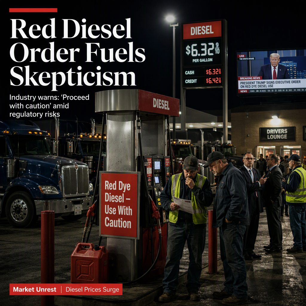 Fuel Industry Cautions Truck Stops After Trump Order Temporarily Allows Red Dye Diesel for Highway Use