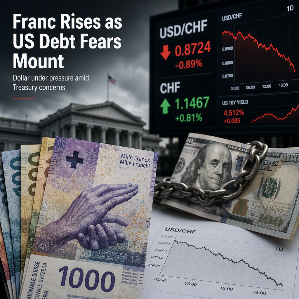 Swiss Franc Strengthens as US Debt Concerns Weigh on Dollar