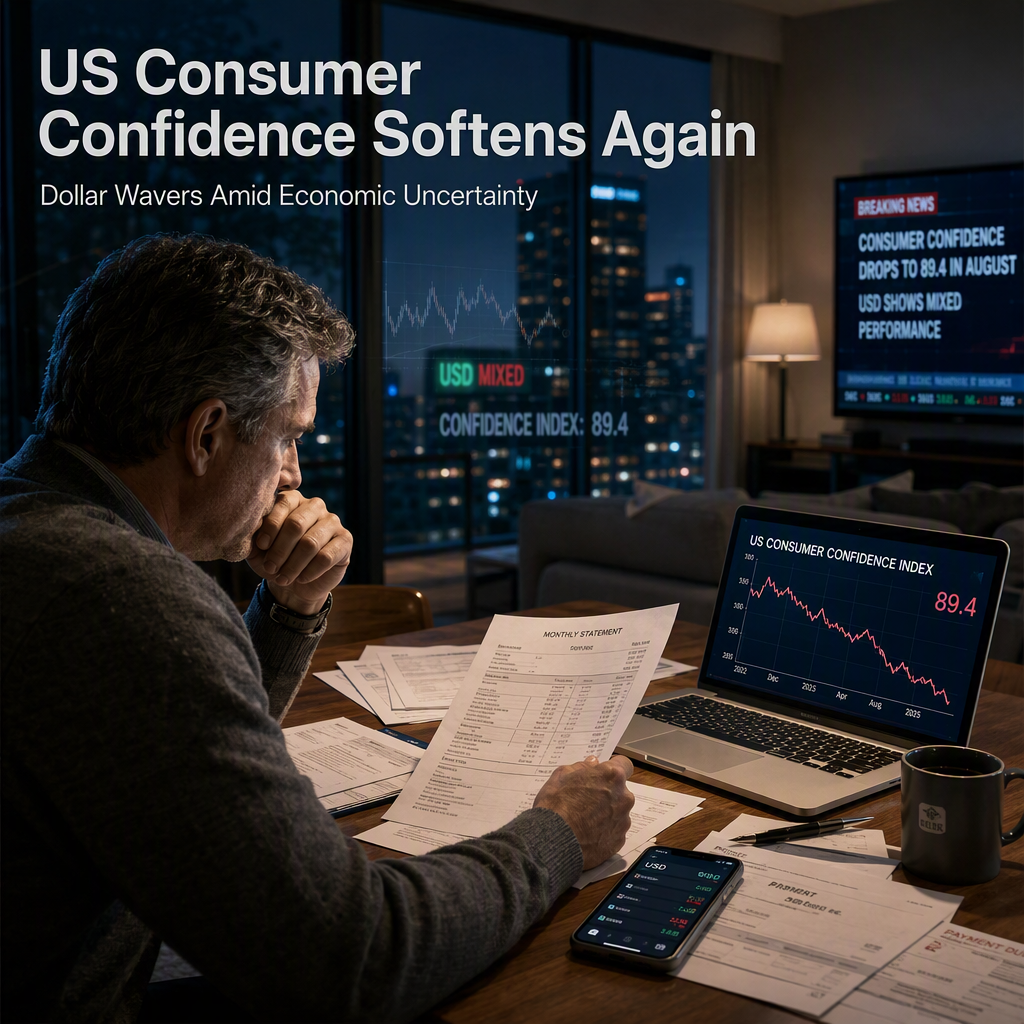 US Consumer Confidence Index Drops to 89.4 in August, USD Shows Mixed Performance