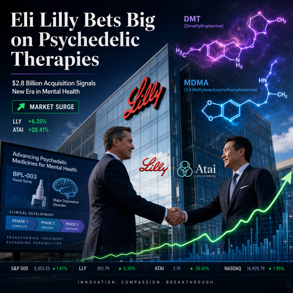 Eli Lilly Acquires AtaiBeckley for $2.8 Billion, Expanding Into Psychedelic Mental Health Treatments