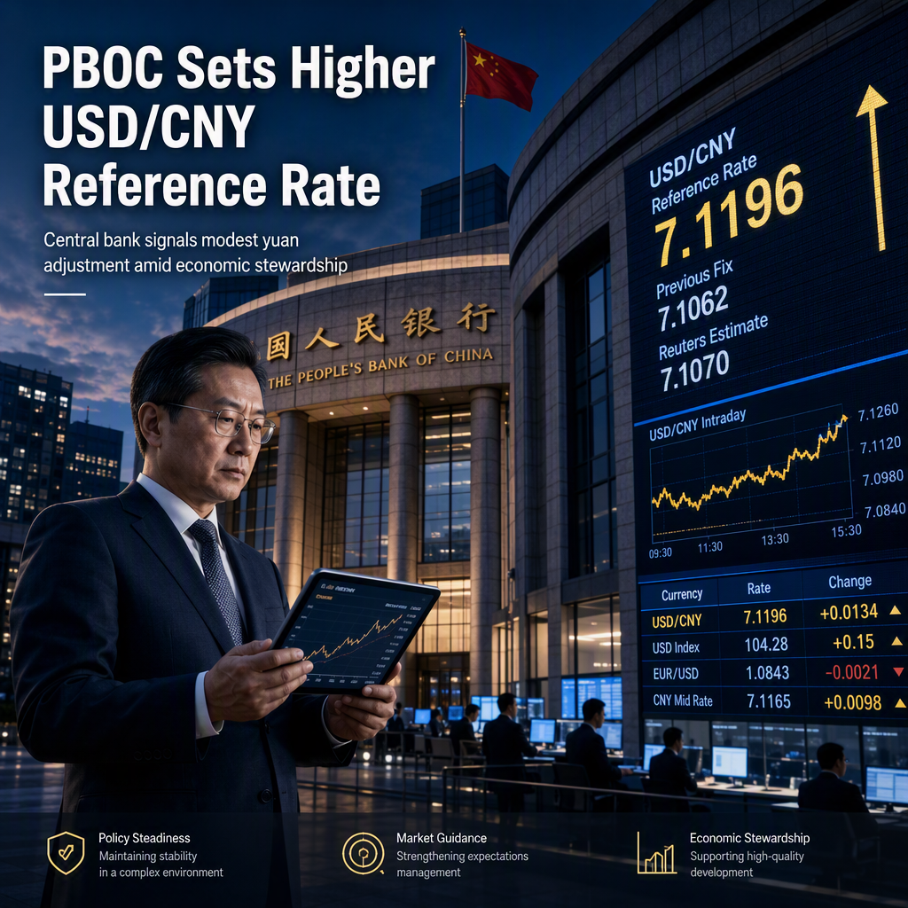 PBOC Sets USD/CNY Reference Rate Higher Than Previous Fix and Reuters Estimate