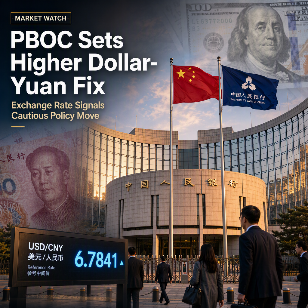 PBOC Sets Higher USD/CNY Reference Rate Amid Market Expectations