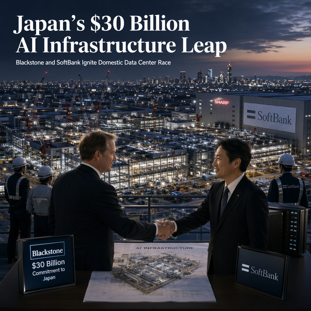 Blackstone Commits $30 Billion to Japan AI Data Centers as SoftBank Plans Domestic AI Server Production