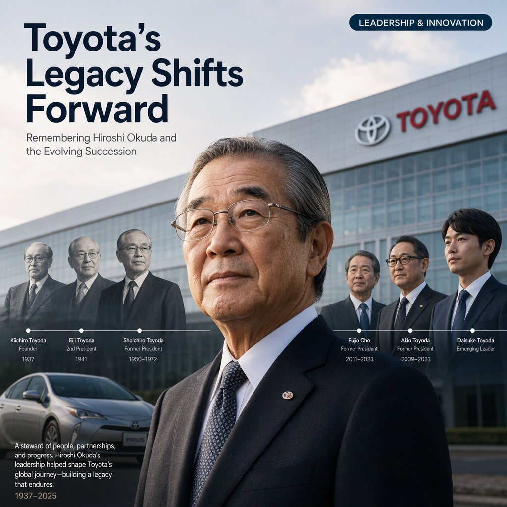 Former Toyota President Hiroshi Okuda Passes Away as Succession Plan Evolves