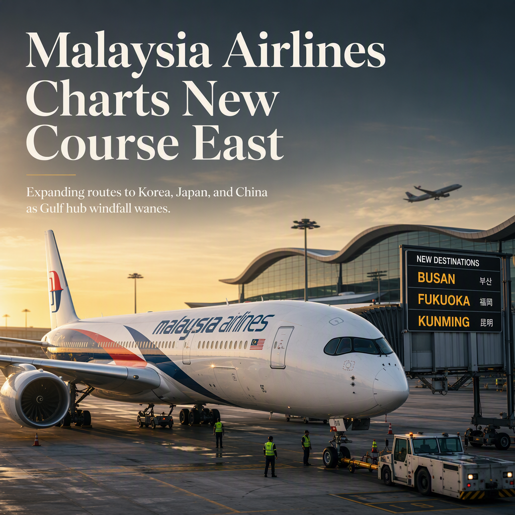 Malaysia Airlines Shifts Focus to East Asia as Gulf Hub Windfall Declines