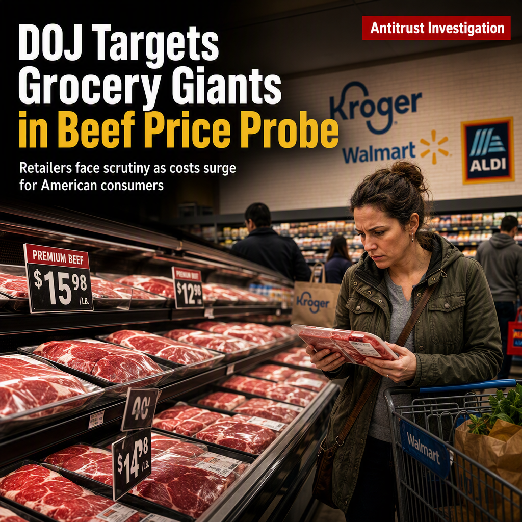 DOJ Expands Beef Price Probe to Major U.S. Grocery Retailers Amid Rising Costs