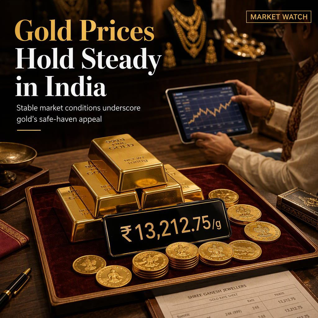 Gold Prices in India Hold Steady Amid Stable Market Conditions