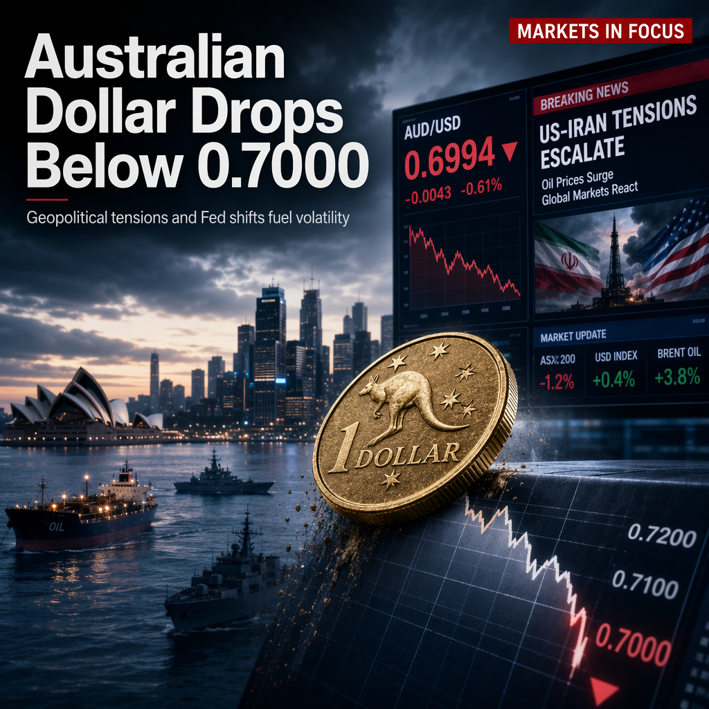 Australian Dollar Falls Below 0.7000 Amid Escalating US-Iran Tensions and Shifting Fed Rate Expectations