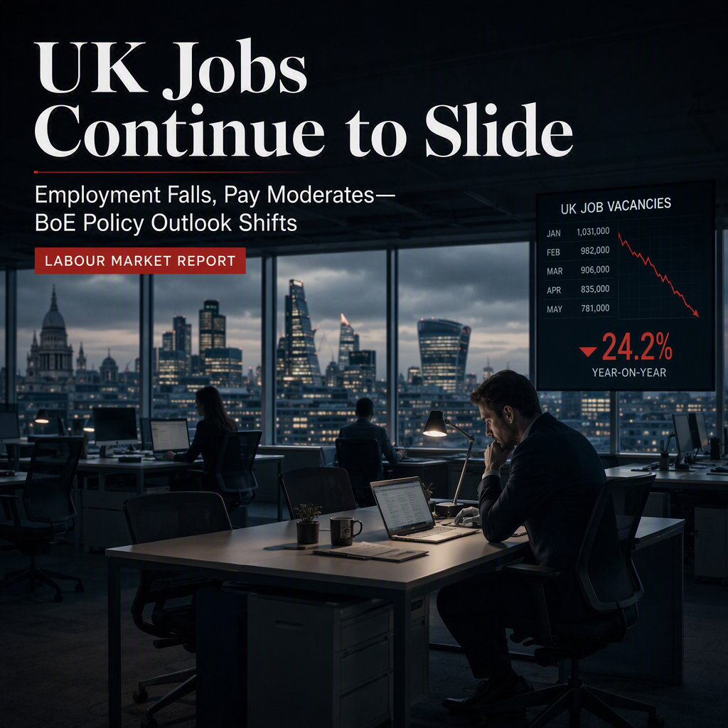 UK Labour Market Remains Sluggish as Employment Falls and Pay Moderates, Influencing BoE Policy Outlook
