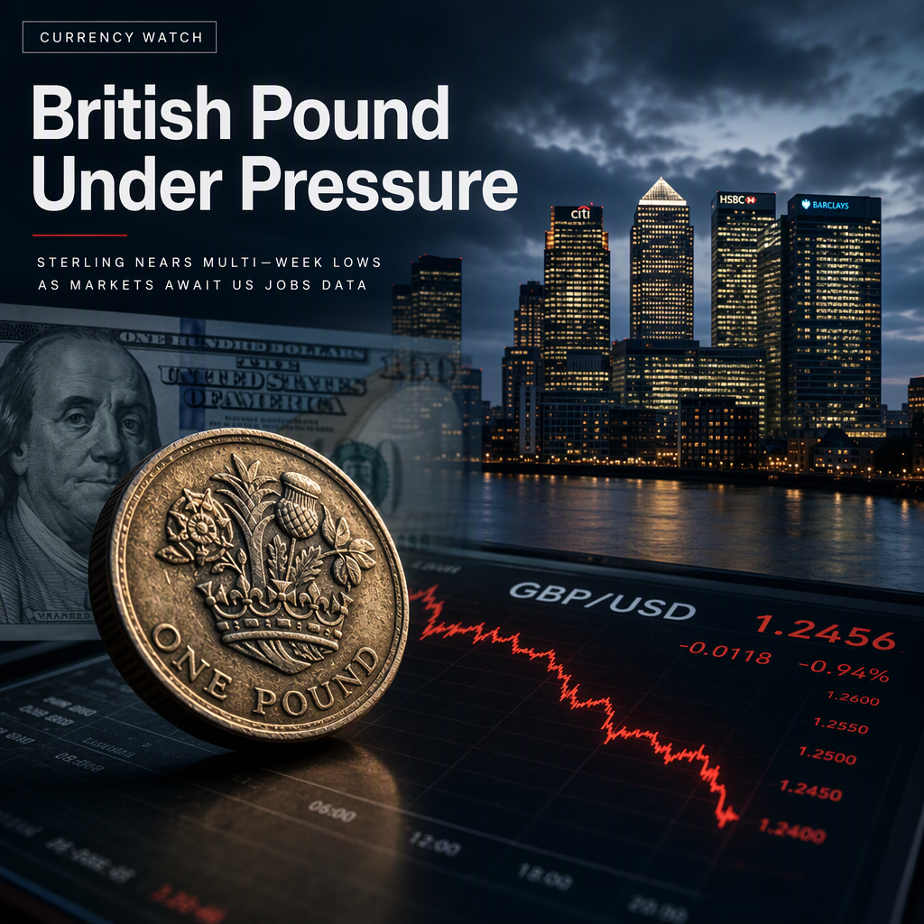 British Pound Nears Multi-Week Lows as US Dollar Strengthens Ahead of Key US Jobs Data