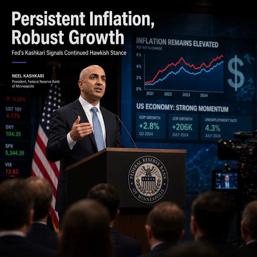 Fed’s Kashkari Highlights Persistent Inflation Amid Robust US Growth, Signals Continued Hawkish Stance
