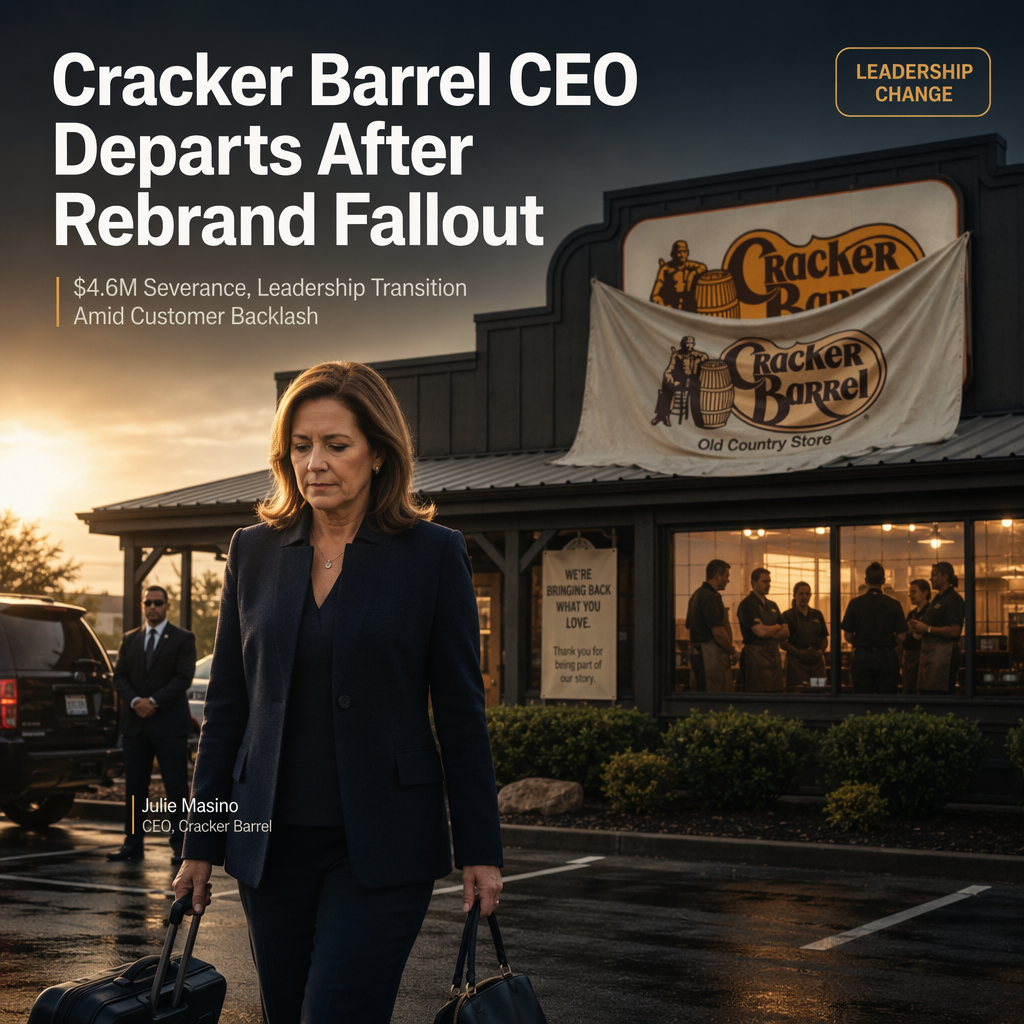 Cracker Barrel CEO Steps Down After Failed $700M Rebrand, Receives $4.6M Severance