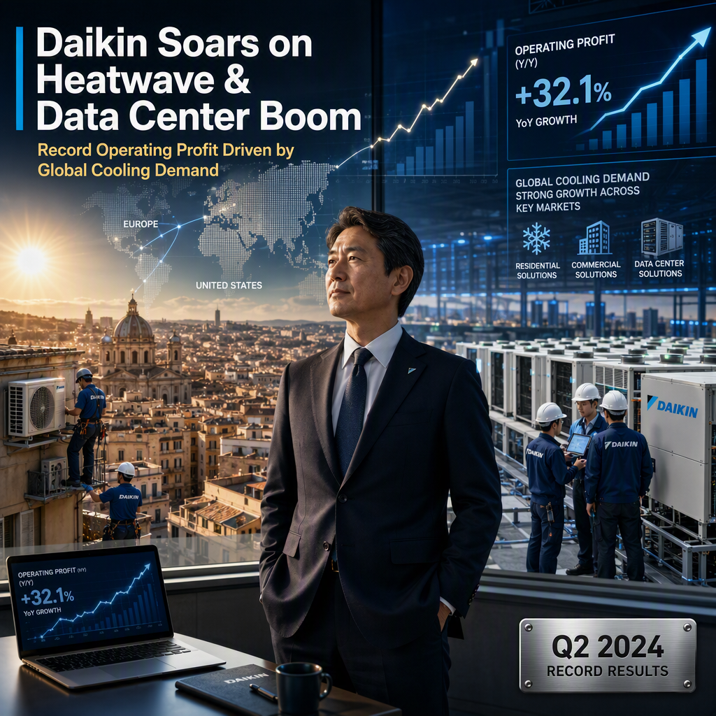 Daikin Industries Achieves Record Operating Profit Amid European Heat Waves and US Data Center Demand