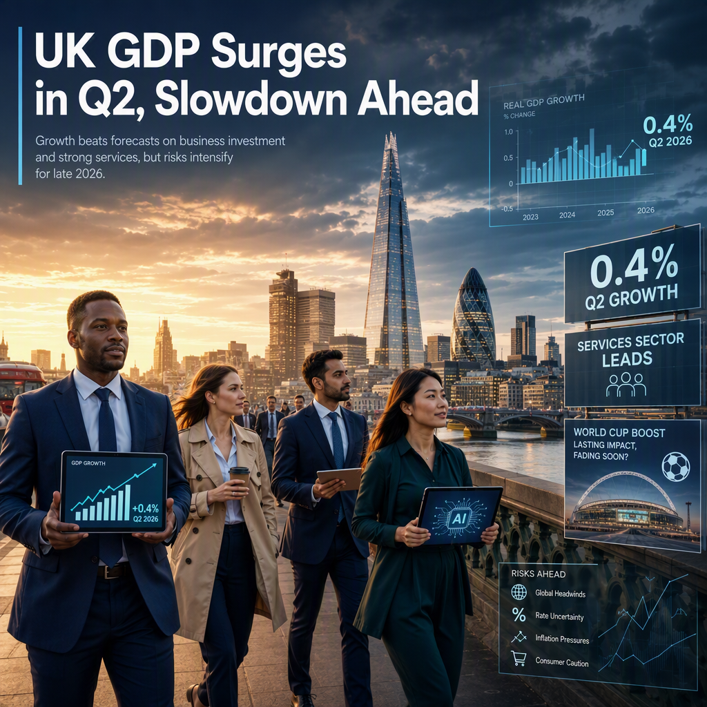 UK GDP Beats Expectations in Q2, But Growth Set to Slow in Second Half of 2026