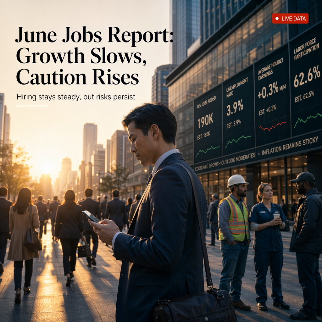 June U.S. Jobs Report Expected to Show Stable Hiring Amid Warning Signs