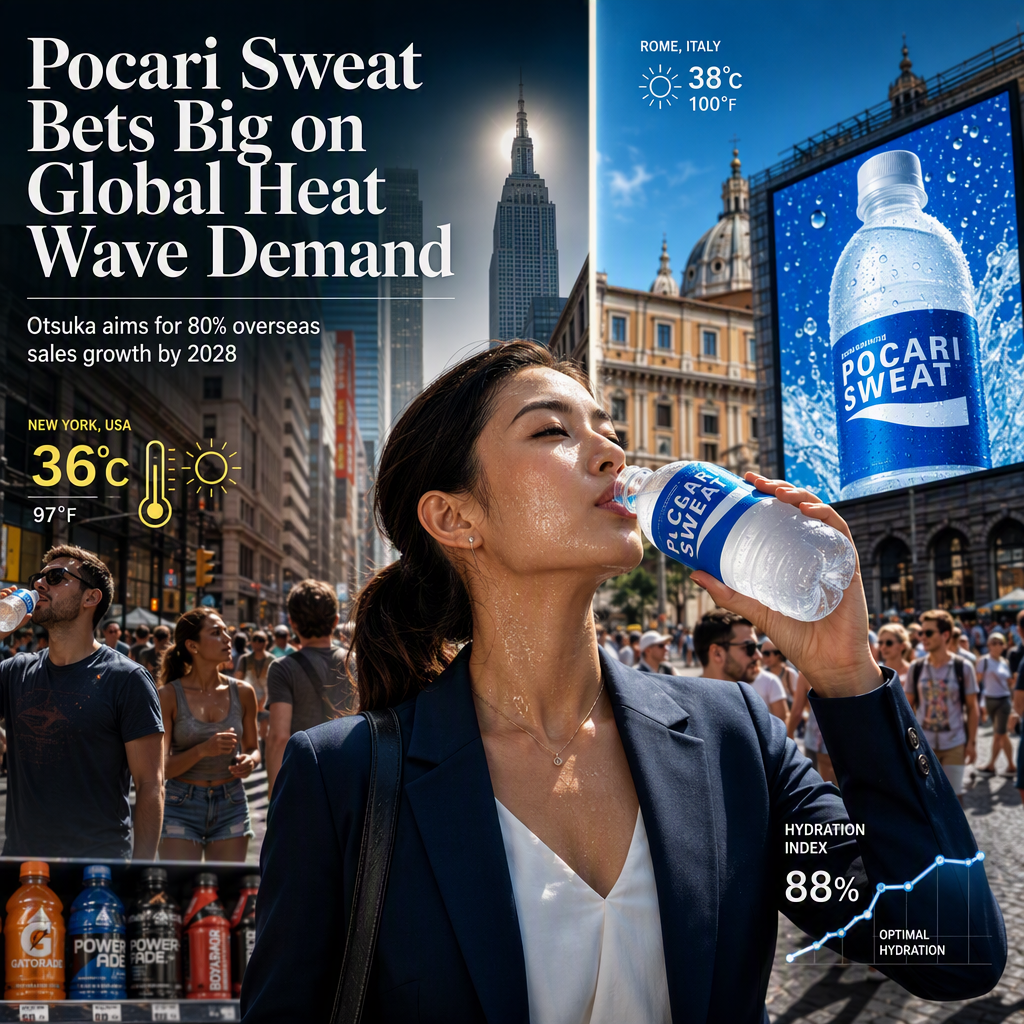 Otsuka Targets 80% Overseas Sales Growth for Pocari Sweat Amid US, Europe Heat Waves