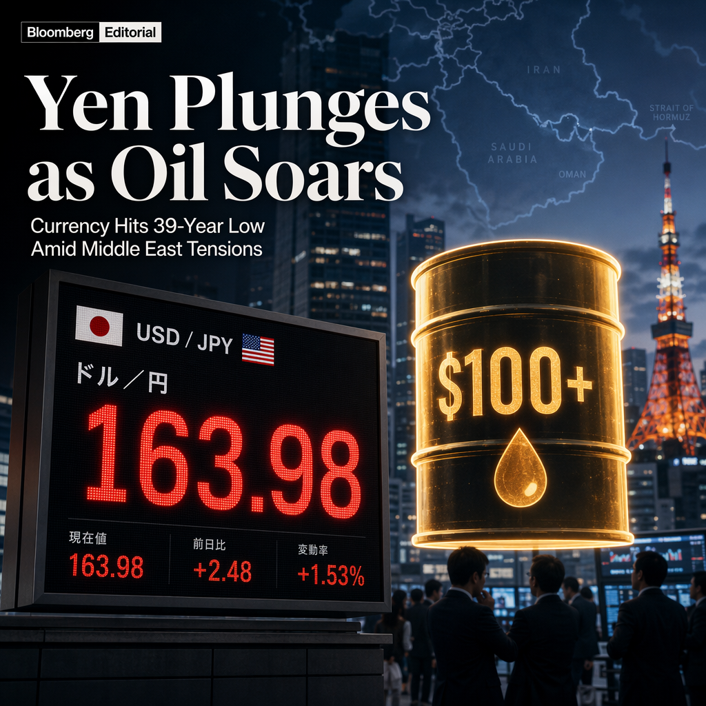 Yen Nears 39-Year Low as Oil Surges Past $100 Amid Middle East Tensions