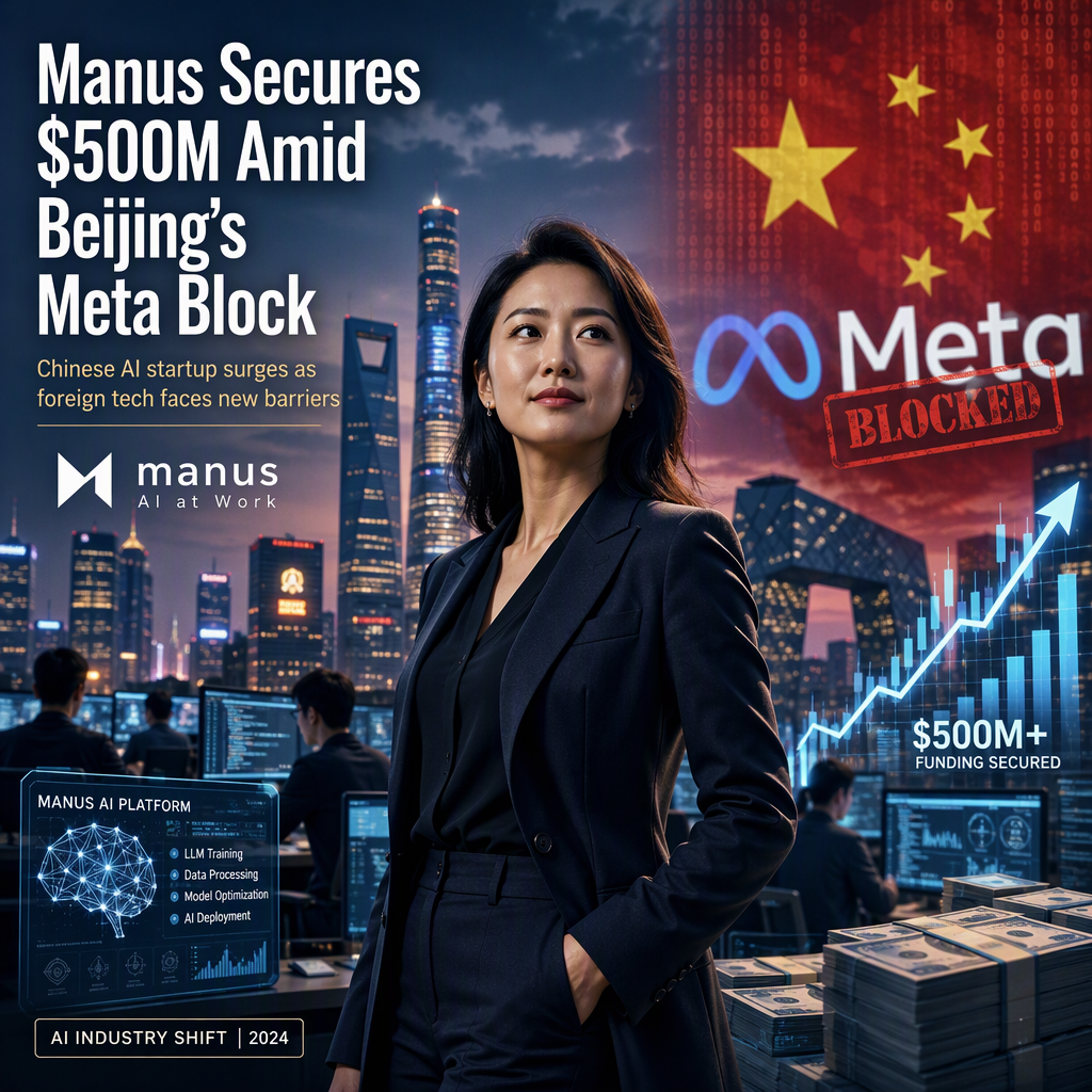 Chinese AI Startup Manus Secures Over $500 Million After Beijing Blocks Meta Acquisition
