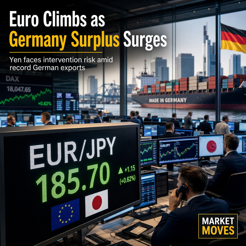 Euro Strengthens Against Yen as Germany's Trade Surplus Hits Multi-Year High