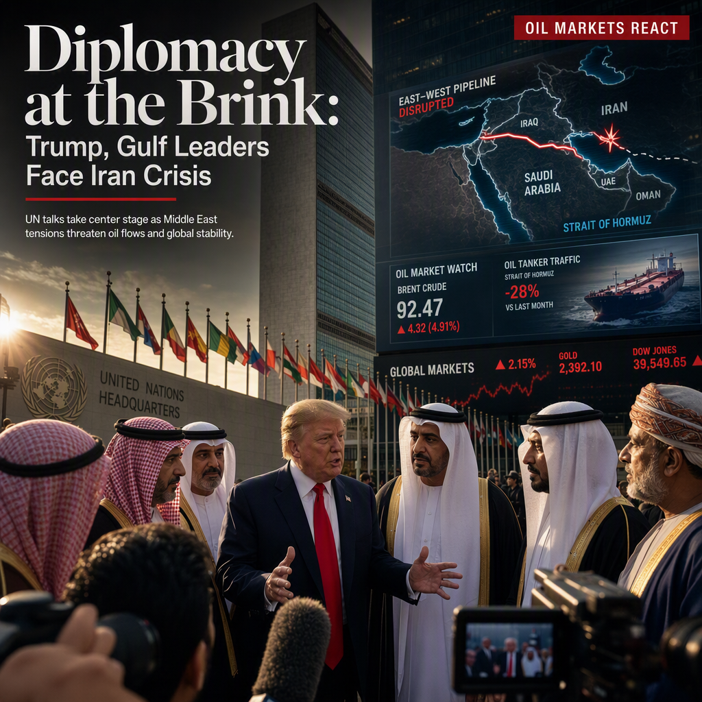 Trump to Meet Gulf Leaders at UN Amid Iran Conflict, Oil Markets React to Pipeline Disruption