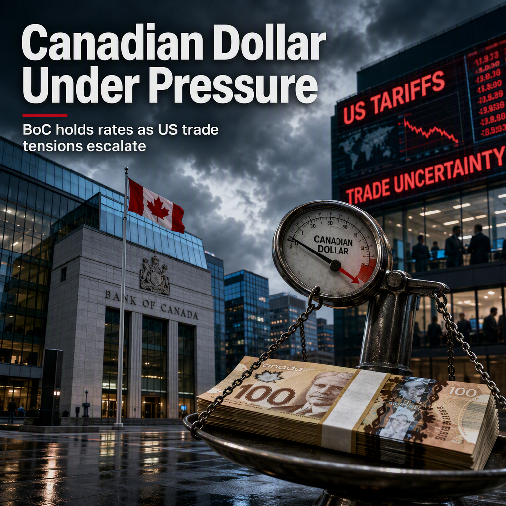 Canadian Dollar Faces Pressure as Bank of Canada Holds Rates Amid Escalating US Trade Tensions