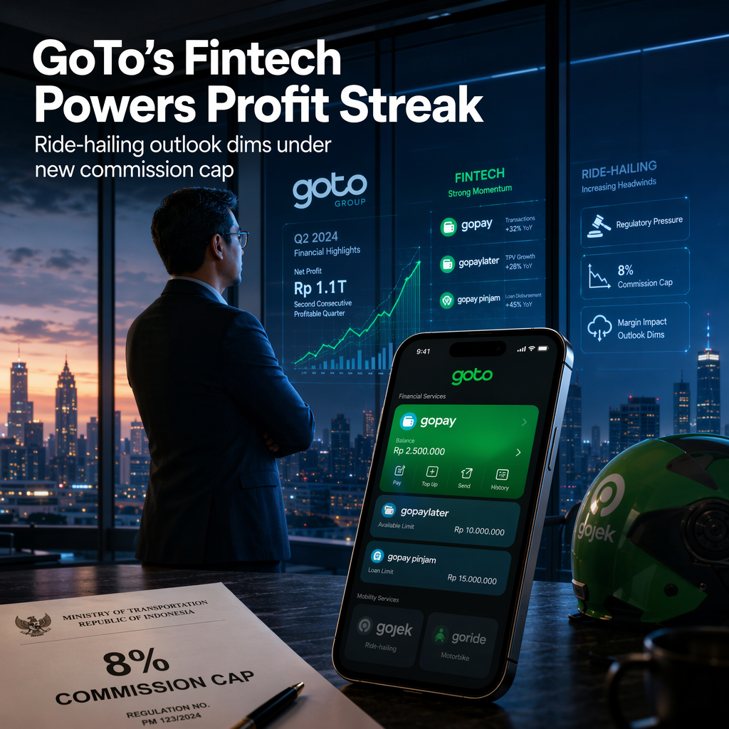 GoTo Group Achieves Second Consecutive Quarterly Profit Amid Fintech Surge, Faces Ride-Hailing Headwinds
