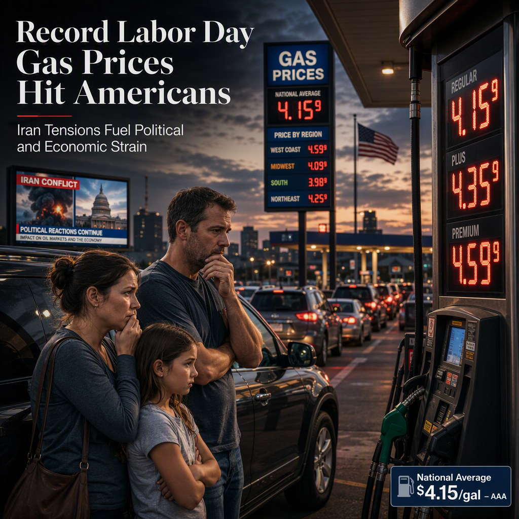 Americans Face Record Labor Day Gas Prices Amid Iran Conflict and Political Pressures