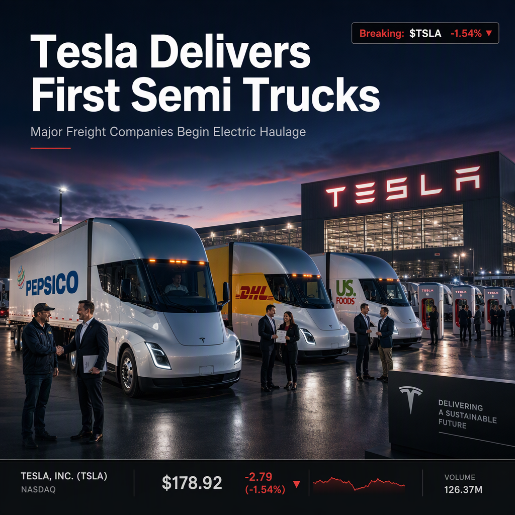 Tesla Launches Semi Truck Deliveries After Years of Delays, Secures Major Orders