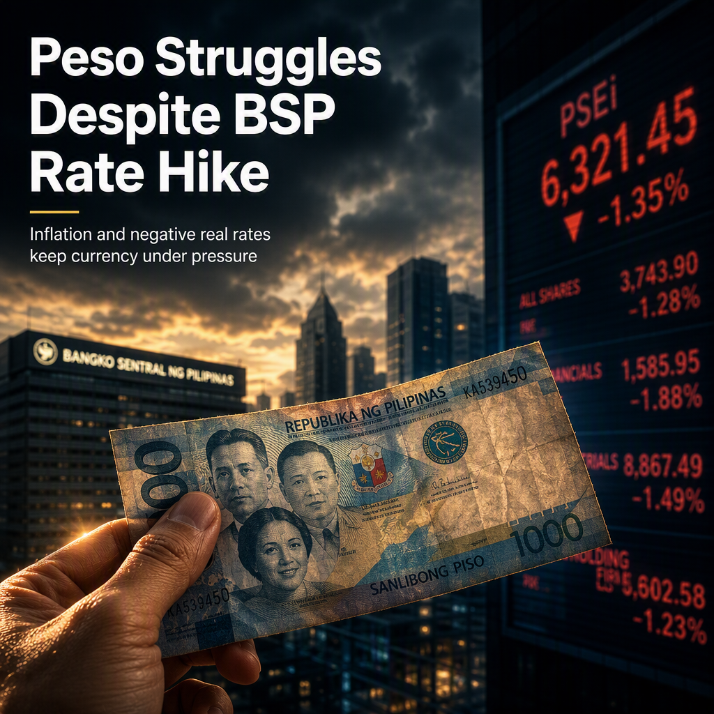 Philippine Peso Lags as BSP Delivers Third Consecutive Rate Hike Amid Inflation Concerns