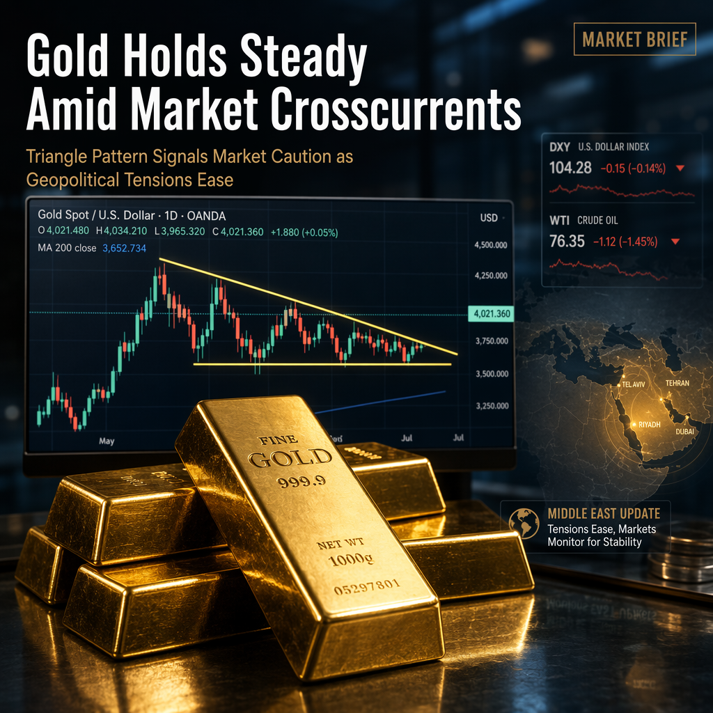 Gold Price Holds Above $3,965 Amid Triangle Formation and Easing Middle East Tensions