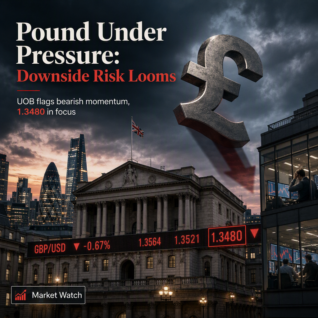 British Pound Faces Downside Risk Toward 1.3480 as UOB Flags Bearish Momentum