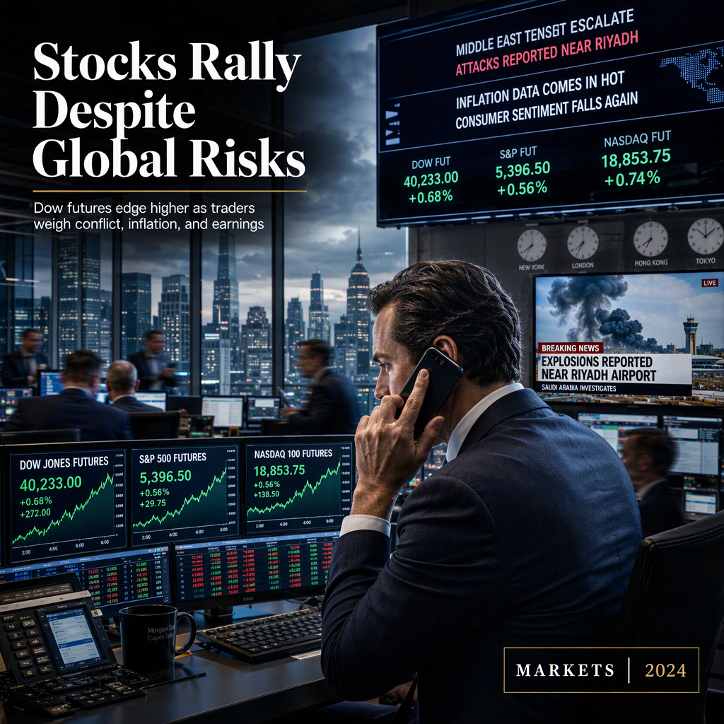 Dow Jones Futures Rise Despite Geopolitical Tensions and Weak Consumer Sentiment